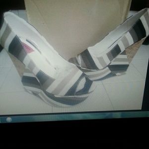 Sexy Cork Platform Peep Toe Wedges 8