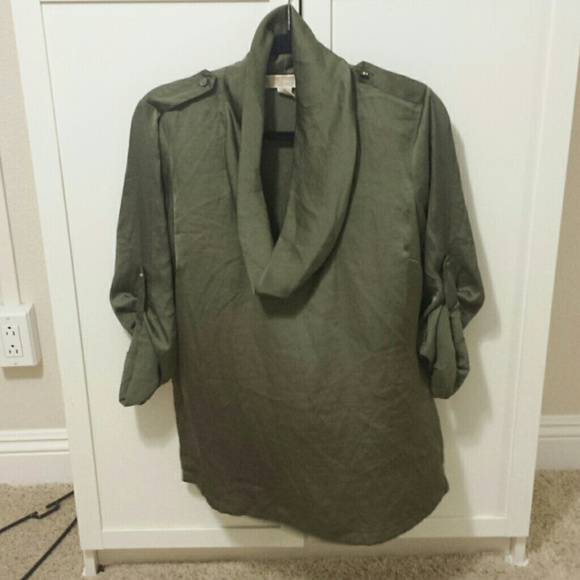 Michael Kors Army green silk blouse