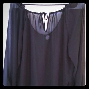 Sheer  long sleeve dressy shirt