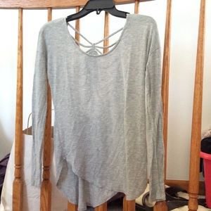 STRINGS ATTACHED GREY BLOUSE