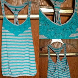 Blue and grey tank top