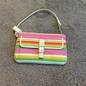 Multi colored Coach wristlet