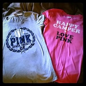 2 VS PINK Tees. Size S-M