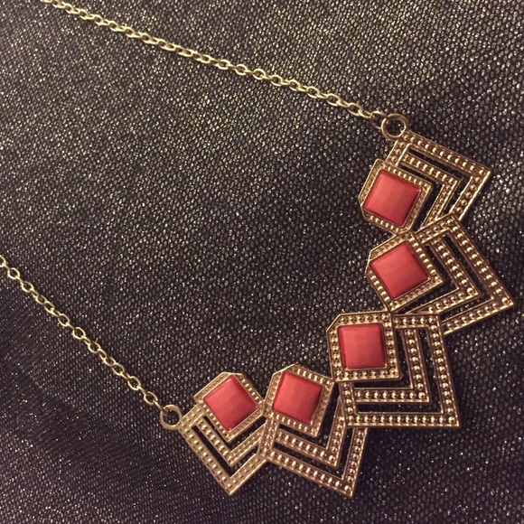 Orange and gold fashion necklace