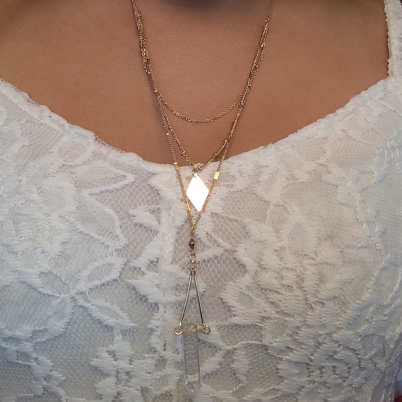 Crystal Layered Necklace - Picture 2 of 2