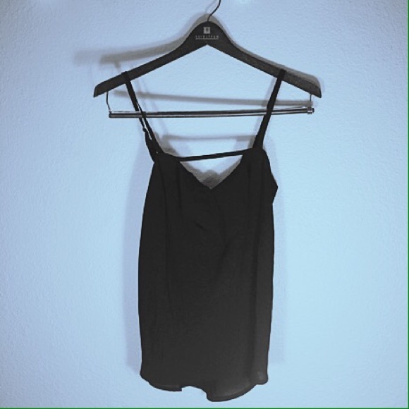UO Black Chiffon Top w/ Detail