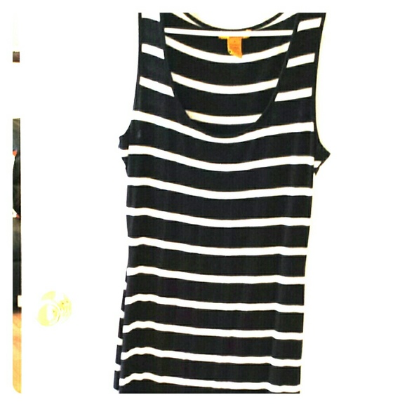 Black and white striped dress