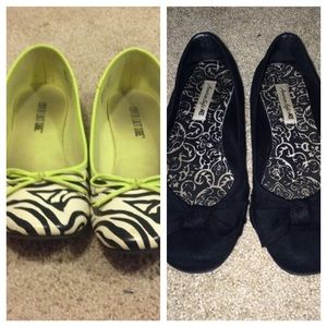 Black/ Zebra flats