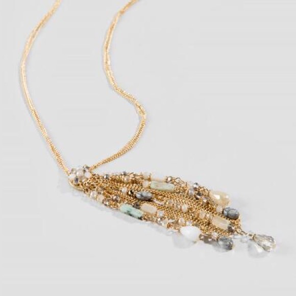 ❤️sold❤️Gold Beaded Tassel Necklace - Picture 2 of 4