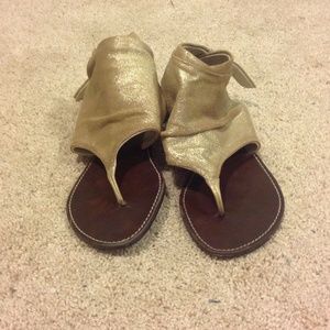 Gold and brown sandals