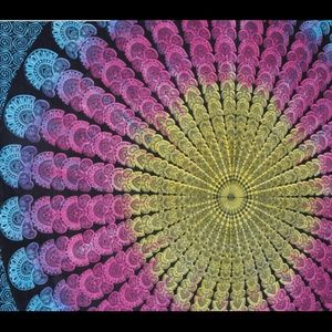 SOLD XL Bohemian style cotton wall art