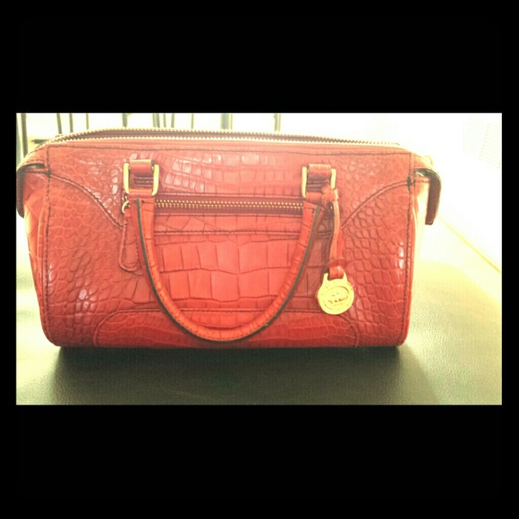 Brahmin red croc leather purse