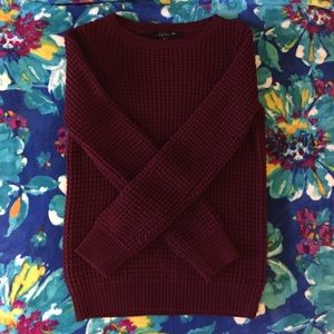 Beautiful Burgundy Ribbed Sweater —