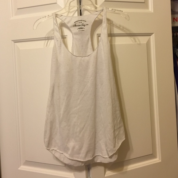 Racerback white heather tank top