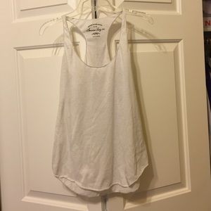 Racerback white heather tank top