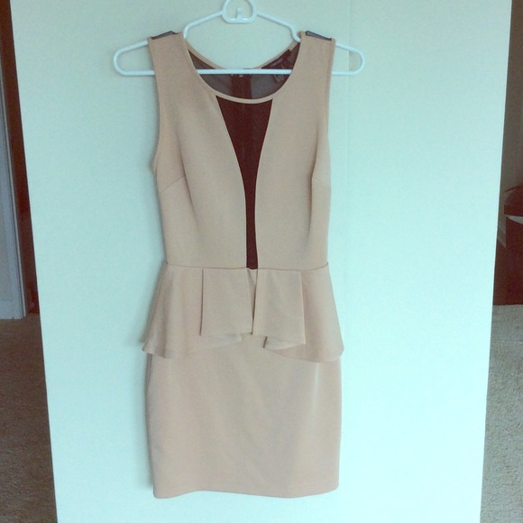 Nude bodycon dress