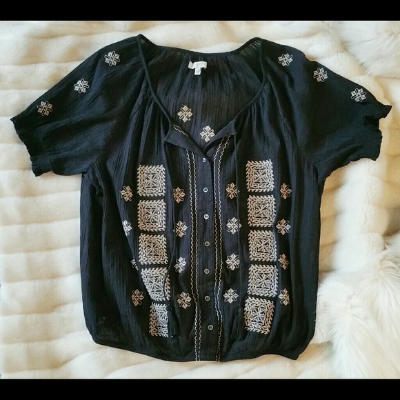 Joie Embroidered Peasant Top