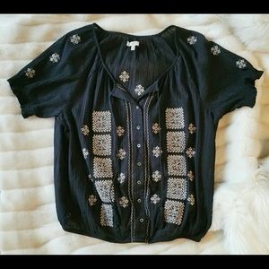 Joie Embroidered Peasant Top