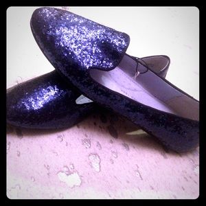 NWT Gap navy glitter flats