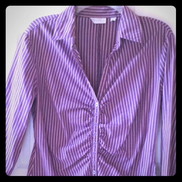 Purple and white pin stripe dress shirt