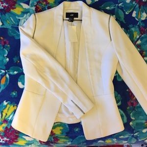 Metallic Trim Blazer w/ Peplum & Lining