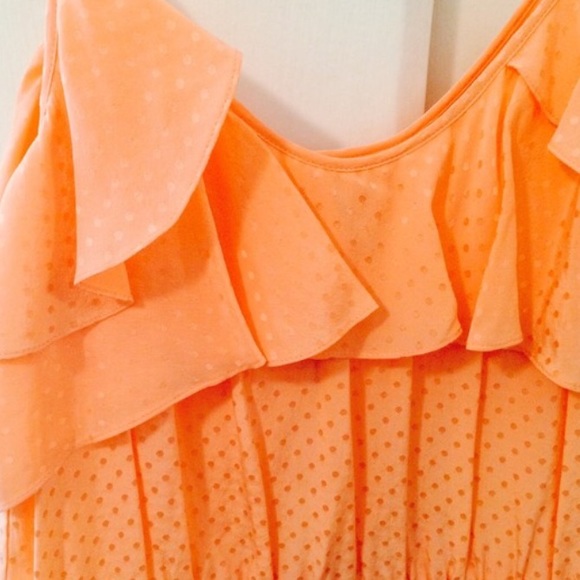 Rebecca Taylor coral silk summer cocktail dress - Picture 3 of 4
