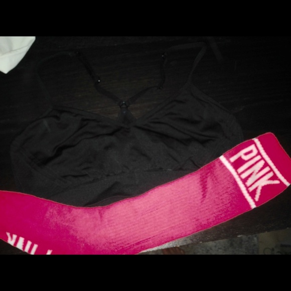 Victoria secret Pink pink socks and 2sports bras