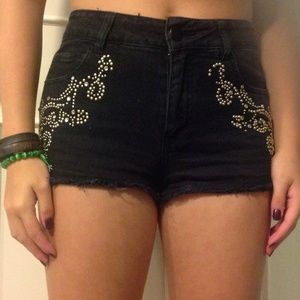 Black and gold shorts