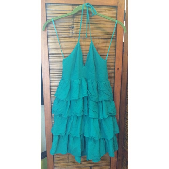 Dark Teal Turquoise Halter Dress