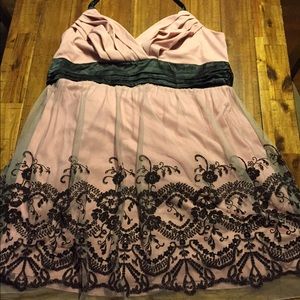 Pink/black cocktail dress