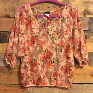 Rose Print Boho Top