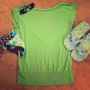 Green Roxy deep v back cover up