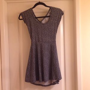 blue dress with white flowers