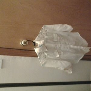 Lace shoulder beige blouse