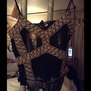 Size small sheer black crop tank