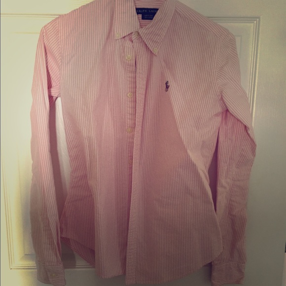 Pink and White Stripped Polo