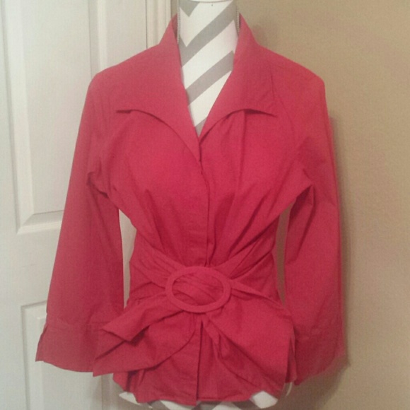 Red belted top
