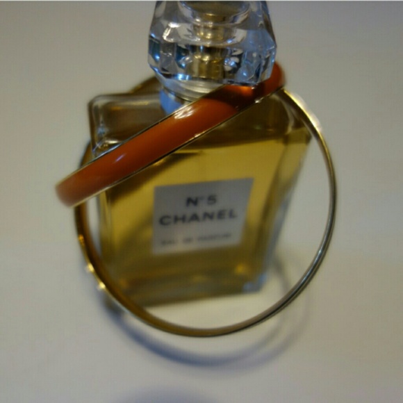 J Crew hand enameled orange bangle
