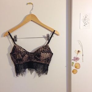 Black Eyelash Lace Bustier