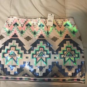 Mini skirt with sequins