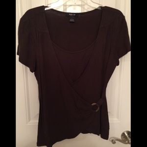 Brown Style & Co Scoop Shirt Size Large