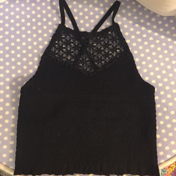 Cropped Crochet Halter Top