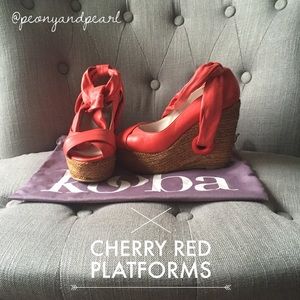 REDUCED!! Cherry red platform sandals