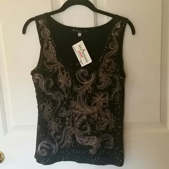 NWT Large artisan multi-textured stretch tank