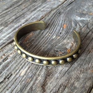 Dudine Durango Studded Cuff in Brass