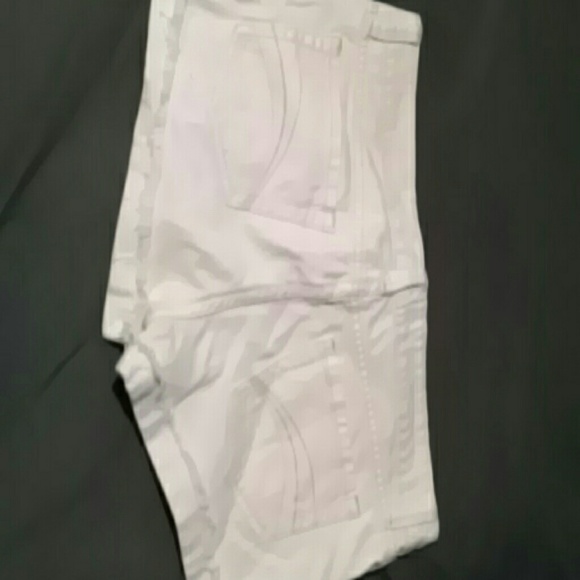 White jean shorts