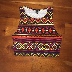 Tribal printed crop top