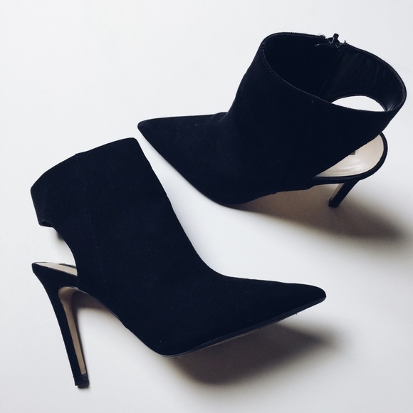 Zara Black High Heeled Slingback Bootie