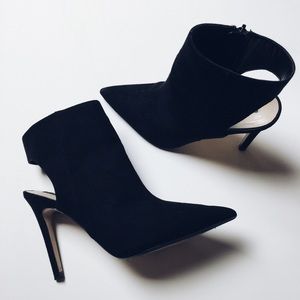 Zara Black High Heeled Slingback Bootie