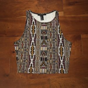 tribal printed crop top